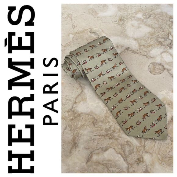 Authentic HERMES Paris Equestrian Rocking Horse 100% Silk Tie - Picture 1 of 8